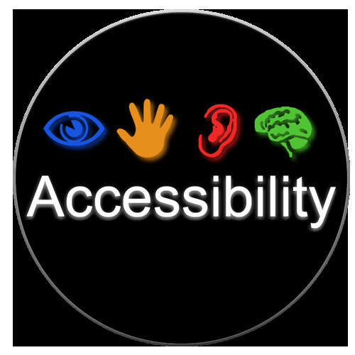 Image with the word Accessibility and images of an eye, a hand, and ear, and a brain. Found on creative commons. Image by Merrill Thompson.